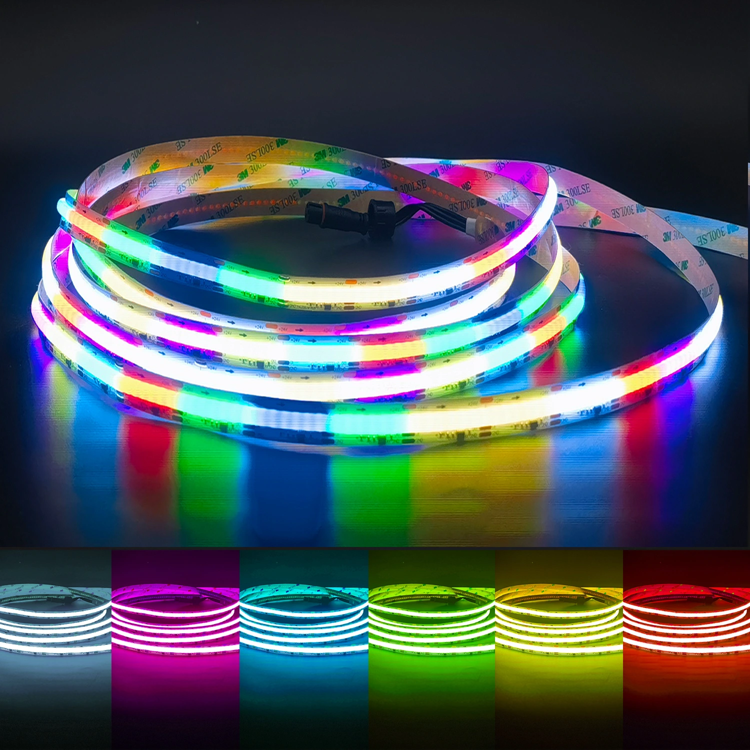 DC24V Smart Addressable Color Changing COB RGB LED Strip Light
